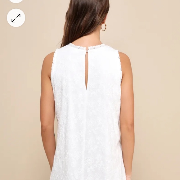 NWT Lulus "Sweet Loveliness" White Shift Mini Dress - Picture 3 of 6